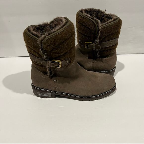 Blondo Women's Ankle Zip Vicky Leather Weatherproof Boot Buckle Dark Taupe 9.5 - Picture 3 of 14